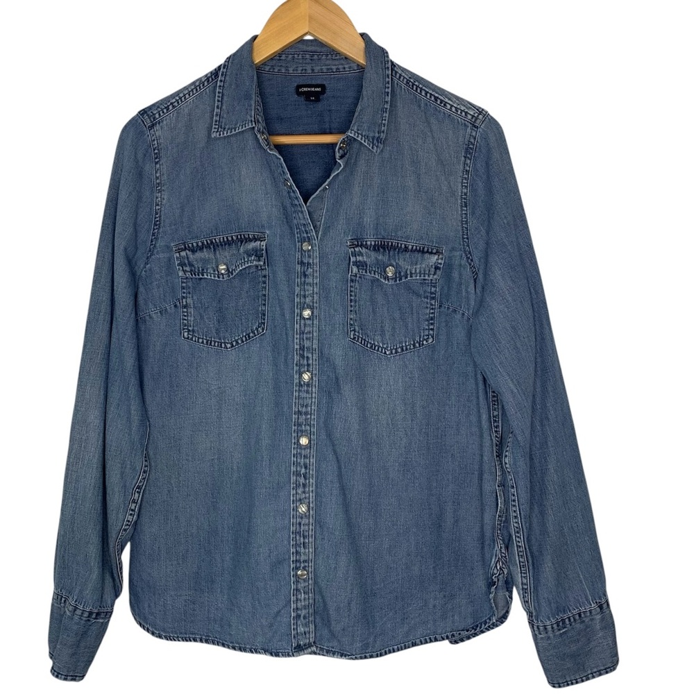 J. Crew Classic Blue Denim Button-Up Shirt